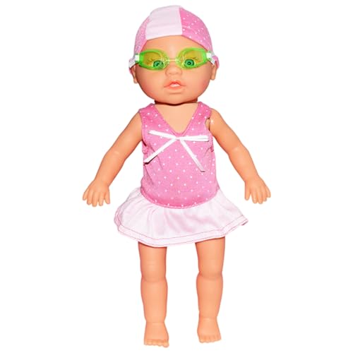 Schwimmen Babypuppe mit beweglicher Gelenk niedlich realistischer wasserdichte Babypuppe mit abnehmbarem Anzug Batteriebetrieben interaktiver Wasserspielzeug für Poolbadewanne, keine Batterie von PIUpiuLIANG