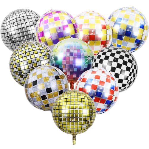 PIWOSGOL 10 Stück Discokugel Luftballon, Disco Folienballons, Deko Disco Party Ballons, 22 Zoll 4D Luftballons Luftballons für Disco-Mottoparty Geburtstag Party Mitzvah Abschlussfeier Dekoration PIWOSGOL 10 Stück Discokugel Luftballon, Disco Folienballons, Deko Disco Party Ballons, 22 Zoll 4D Luftballons Luftballons für Disco-Mottoparty Geburtstag Party Mitzvah Abschlussfeier Dekoration von PIWOSGOL