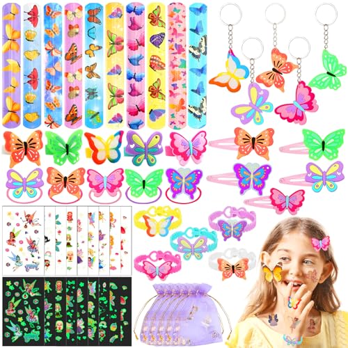 PIWOSGOL 50 Stk Party Mitgebsel Mädchen, Schmetterlinge Kindergeburtstag Gastgeschenke Kinder, Schnapparmband Tattoos Schlüsselanhänger Haarspangen Haargummis Ring Geschenktüten Party Favor Spielzeug PIWOSGOL 50 Stk Party Mitgebsel Mädchen, Schmetterlinge Kindergeburtstag Gastgeschenke Kinder, Schnapparmband Tattoos Schlüsselanhänger Haarspangen Haargummis Ring Geschenktüten Party Favor Spielzeug von PIWOSGOL