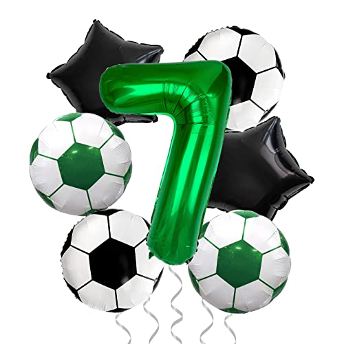 Fußball-Party Dekorationen, Fußball-Folienballons, Nummer 7 Folienballons, für Kinder Fußball-Fans Geburtstagsparty, Fußball-Spiel-Tag-Party Dekorationen von PIXHOTUL