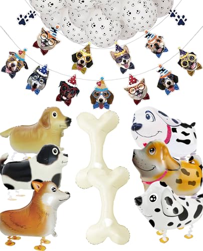 Hund Thema Geburtstagsfeier Lieferungen, 2 Stück Hundegesichts-Banner 6 Stück Hundeballons 2 Stück Knochenballons und 10 Stück Hundepfoten-Luftballons für Kinderwelpen-Geburtstagsfeier Hund Thema Geburtstagsfeier Lieferungen, 2 Stück Hundegesichts-Banner 6 Stück Hundeballons 2 Stück Knochenballons und 10 Stück Hundepfoten-Luftballons für Kinderwelpen-Geburtstagsfeier von PIXHOTUL