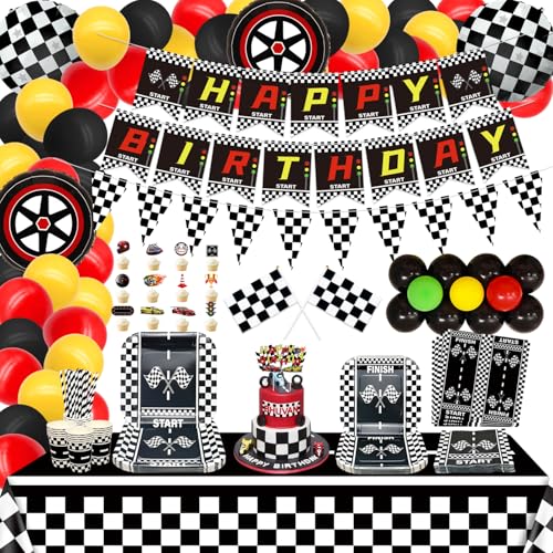 Rennwagen Geburtstag Partyzubehör, Auto-Thema Party-Dekorationen dient 20 Gäste, Teller, Rennstrecke Tischdecke, Tischservietten, Tassen, Party-Deko für Jungen Geburtstag Rennwagen Geburtstag Partyzubehör, Auto-Thema Party-Dekorationen dient 20 Gäste, Teller, Rennstrecke Tischdecke, Tischservietten, Tassen, Party-Deko für Jungen Geburtstag von PIXHOTUL