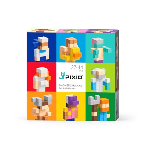 PIXIO Surprise Series Magnetische Blöcke Set mit Kostenloser App, Mystery Box mit 8-Bit-Pixel-Kunst-Bausteinen, Stressabbau-Schreibtischspielzeug, Geschenk für Geek (Minifiguren 2), Mehrfarbig von PIXIO