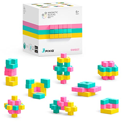 PIXIO Sweet - Winzige magnetische Bausteine im Pixel-Art-Stil mit kostenloser App - 8 mm Bauwürfel mit 6 Innenmagneten - Kreatives Spielzeug ab 6 Jahre Jungen und Mädchen von PIXIO