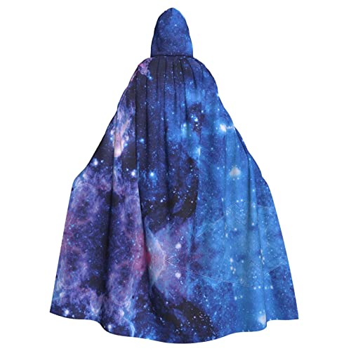PIXOLE Umhang, Hexenumhang, mit Kapuze, Blau mit Galaxie-Aufdruck, perfekt für Halloween und Cosplay-Partys PIXOLE Umhang, Hexenumhang, mit Kapuze, Blau mit Galaxie-Aufdruck, perfekt für Halloween und Cosplay-Partys von PIXOLE