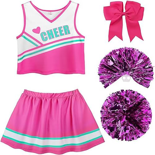 Kostüm Pompom Girl Kostüm Cheerleader Mädchen mit Pompons und Socken Haarspange Schleife Pompom Girl für Karneval Halloween Partys, 170 Kostüm Pompom Girl Kostüm Cheerleader Mädchen mit Pompons und Socken Haarspange Schleife Pompom Girl für Karneval Halloween Partys, 170 von PIXUYE