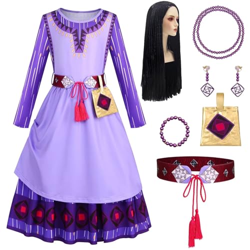 PIXUYE Asha Mädchen Kostüm Wish Prinzessin Asha Kleid Karneval mit Zubehör Karneval Geburtstag Halloween Cosplay Party Weihnachten Party Zeremonie Geburtstag Party PIXUYE Asha Mädchen Kostüm Wish Prinzessin Asha Kleid Karneval mit Zubehör Karneval Geburtstag Halloween Cosplay Party Weihnachten Party Zeremonie Geburtstag Party von PIXUYE