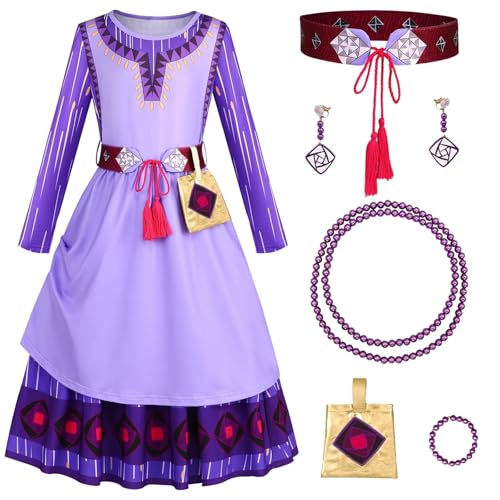 PIXUYE Asha Mädchen Kostüm Wish Prinzessin Asha Kleid Karneval mit Zubehör Karneval Geburtstag Halloween Cosplay Party Weihnachten Party Zeremonie Geburtstag Party PIXUYE Asha Mädchen Kostüm Wish Prinzessin Asha Kleid Karneval mit Zubehör Karneval Geburtstag Halloween Cosplay Party Weihnachten Party Zeremonie Geburtstag Party von PIXUYE