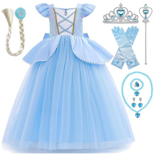 pixuye Aschenputtel Mädchen Prinzessin Aschenputtel Kleid Kostüm mit Zubehör Halloween Party Karneval Cosplay Weihnachten Party Zeremonie 120cm pixuye Aschenputtel Mädchen Prinzessin Aschenputtel Kleid Kostüm mit Zubehör Halloween Party Karneval Cosplay Weihnachten Party Zeremonie 120cm von PIXUYE
