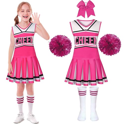 pixuye Kostüm Pompon Mädchen Uniform Pompom Mädchen Kostüm Cheerleader mit Pompons Socken für Halloween Karneval Maskerade Rosa-110 pixuye Kostüm Pompon Mädchen Uniform Pompom Mädchen Kostüm Cheerleader mit Pompons Socken für Halloween Karneval Maskerade Rosa-110 von PIXUYE