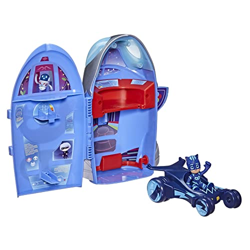 PJ Masks 2-in-1-Hauptquartier Spielset, Hauptquartier und Rakete, Spielzeug mit Action-Figur für Kinder ab 3 Jahren von PJ Masks