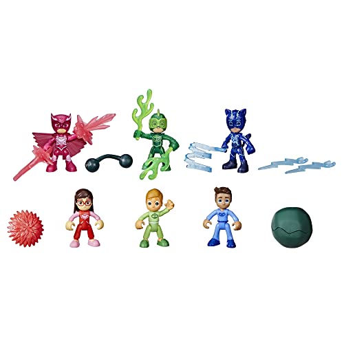 PJ Masks Helden der Nacht Figurenset, Vorschulspielzeug, 6 Action-Figuren und 11 Accessoires, für Kinder ab 3 Jahren von PJ Masks