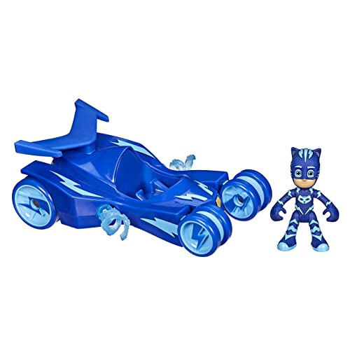 PJ Masks Catboy Deluxe Fahrzeug Vorschulspielzeug, Katzenauto Spielzeug mit drehenden Super Cat Stripes und Catboy Actionfigur für Kinder ab 3 Jahren von PJ Masks