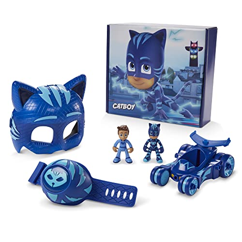 PJ Masks Catboy Power Pack, Vorschulspielzeug, Set mit 2 Action-Figuren, Fahrzeug und Verkleidungsartikeln für Kids ab 3 von PJ Masks