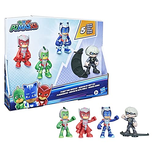 PJ Masks Flugmission Action-Figurenset, Vorschulspielzeug für Kinder ab 3 Jahren, 4 Figuren und 1 Accessoire, F2835 von PJ Masks