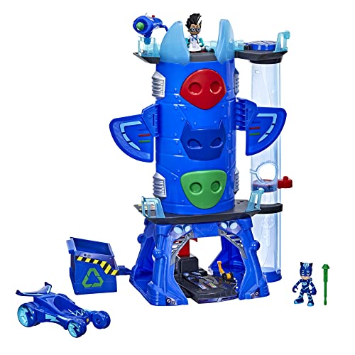 PJ Masks Großes Helden-Hauptquartier, Vorschulspielzeug, Hauptquartier-Spielset mit 2 Action-Figuren, Fahrzeug, für Kids ab 3 von PJ Masks