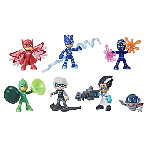 PJ Masks Hero and Villain Figure Set Preschool Toy, 7 Action Figures with 10 Accessories, Ages 3 and Up von PJ Masks