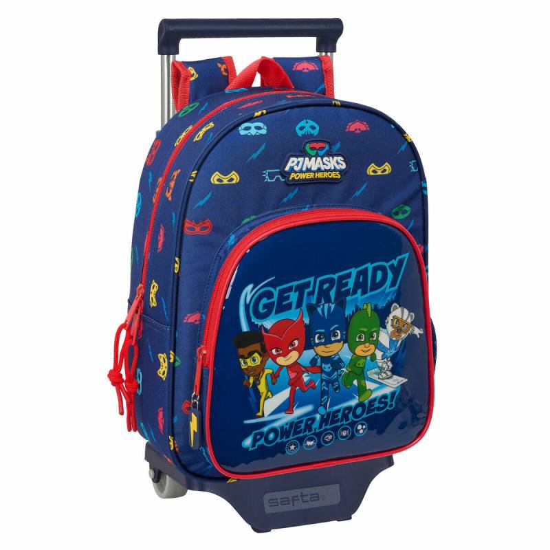 Schulrucksack mit Rädern PJ Masks Ready Marineblau 26 x 34 x 11 cm von PJ Masks