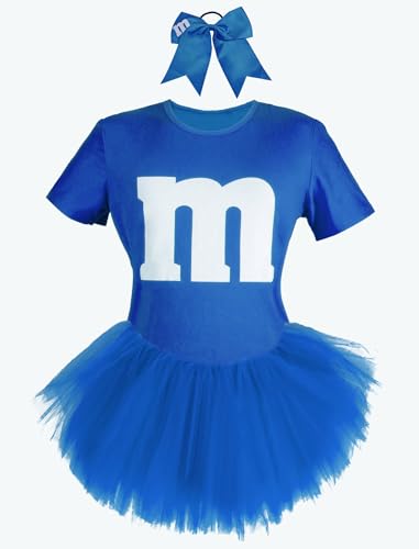 PJPSAA Buchstabe M Halloween-Kostüme, T-Shirt, Tutu, 5-lagig, Röcke, Cheer Bow für Frauen, Gruppen-Team, Cosplay PJPSAA Buchstabe M Halloween-Kostüme, T-Shirt, Tutu, 5-lagig, Röcke, Cheer Bow für Frauen, Gruppen-Team, Cosplay von PJPSAA