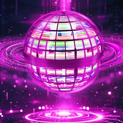 PKBOSS Fliegender Ball Magic Flying Orb Ball,Hand Controlled Hover Schwebender mit LED Licht Flying Spinner Mini Drohne Für Kinder Hover Toy Geschenke für Jungen Mädchen 6-12 Jahre von PKBOSS