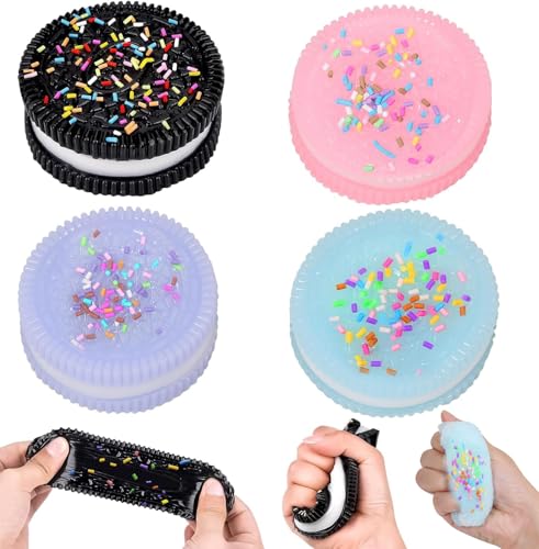 PKKP Anti Stress Spielzeug Keks, Taba Squishy Squeeze Toy, Squishy Fidget Spielzeug, Sensory Toys, Stressabbau Spielzeug Geschenke für Kinder ab 6 Jahren (4Pcs) von PKKP