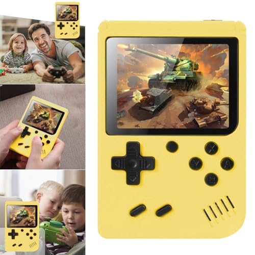 PKKP Handheld-Spielkonsole, Retro-Spielekonsole mit 500 Klassische FC Spiele, Handheld Game Console, Retro Konsole Game Stick für Erwachsener Teenager Geburtstagsgeschenk (Gelb-1 Spieler) von PKKP