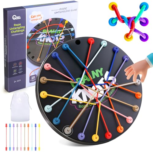 PKKP Brainy Knots Rope Untangling Tisch Strategie Brettspiel, Logik Spiele Knot Logic Spiel, Twisted Games Buntes Gedrehtes Seil Puzzlespiel, Familienspiele 2 bis 4 Spieler von PKKP