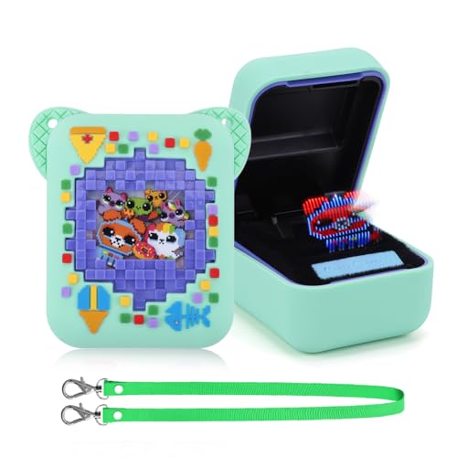 PKKP Silikon Schutz Tasche für Bitzee Digital Haustier, rutschfeste Silikonhülle mit Handschlaufe, Tragetasche Aufbewahrungstasche für Bitzee Digital Pet Interaktives Spielzeug (Grün-Essen) von PKKP