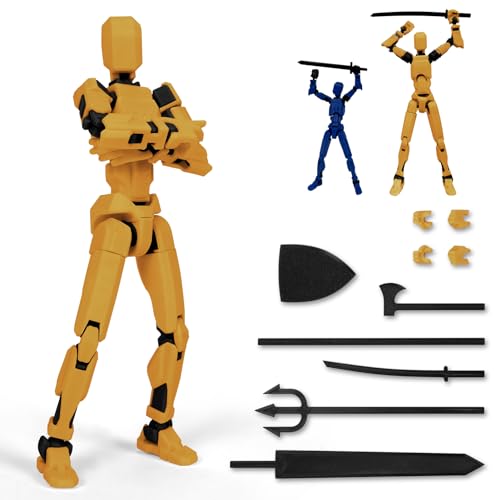 PKKP T13 Action Figure, 20cm T13 Actionfigur, Actionfiguren mit Mehreren Gelenken, 3D-Druck Multi-Jointed Movable, Roboter-Actionfigur, Action Figures Desktop-Dekorationen (Orange-Schwarz) von PKKP