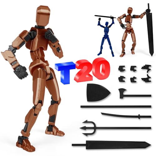 PKKP T13 Action Figure, 20cm T13 Actionfigur, Actionfiguren mit Mehreren Gelenken, 3D Printed Multi-Jointed Movable, Lucky 13 Roboter-Actionfigur, Action Figures Desktop-Dekorationen (Kupfer) von PKKP