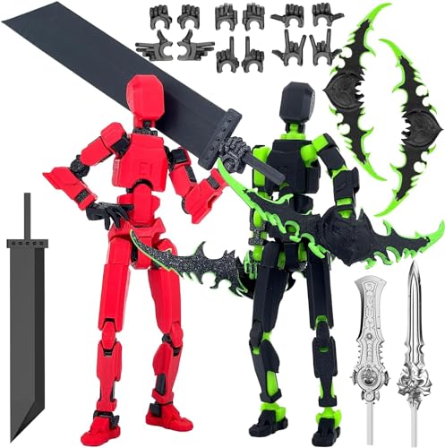 PKKP T13 Action Figure, T13 Action Figures Bereits montiert, 3D-Druck von Beweglichen Figuren mit Mehreren Gelenken, Roboter-Actionfigur, Geschenke Desktop-Dekorationen (2Pcs-a) von PKKP