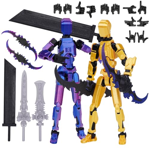 PKKP T13 Action Figure, T13 Action Figures Bereits montiert, 3D-Druck von Beweglichen Figuren mit Mehreren Gelenken, Roboter-Actionfigur, Geschenke Desktop-Dekorationen (2Pcs-c) von PKKP