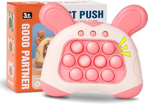 Quick Pop Push It Elektronisches Spiel, Puzzle Spielmaschine Game Controller, Bubble Sensory Squeeze Toys, Push Bubble Fidget, Dekompressions Spielzeug Machine Geschenk (A-Rosa) von PKKP