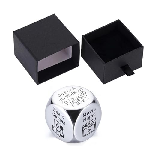 Entscheidungswürfel-Set aus Edelstahl, perfektes Geschenk für Paare, für lustige Abendessen und Partyentscheidungen, Y73-08 von PKRANZYHKAL
