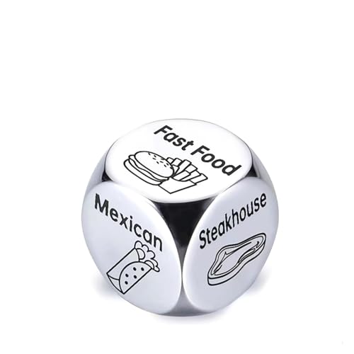 Entscheidungswürfel-Set aus Edelstahl – perfektes Geschenk für Paare, für lustige Abendessen und Partyentscheidungen, Lebensmittel bestimmen C von PKRANZYHKAL
