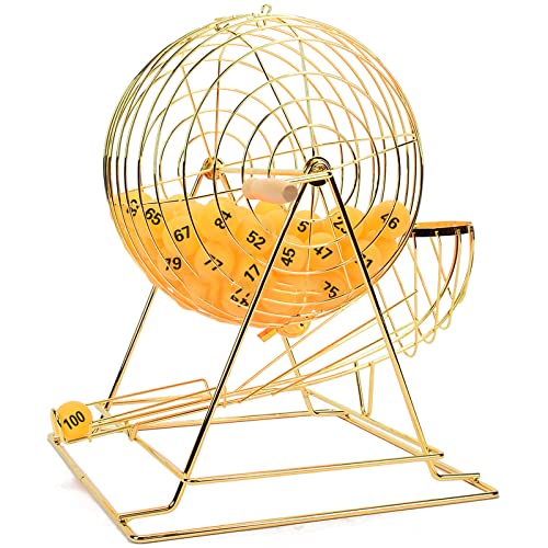 Große Lotteriemaschine aus Metall, Bingo-Lotteriemaschine, Holzgriff, super Lange Führungsrille mit 100 Tischtennisbällen, ideal für große Gruppen, Partys Große Lotteriemaschine aus Metall, Bingo-Lotteriemaschine, Holzgriff, super Lange Führungsrille mit 100 Tischtennisbällen, ideal für große Gruppen, Partys von PLABNK