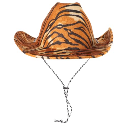 Cowgirlhüte Damen - Hut Mit Tiger-print - Cowgirlkostüm - Dekorative Mütze - Partyhüte Cowgirlhüte Damen - Hut Mit Tiger-print - Cowgirlkostüm - Dekorative Mütze - Partyhüte von PLAFOPE