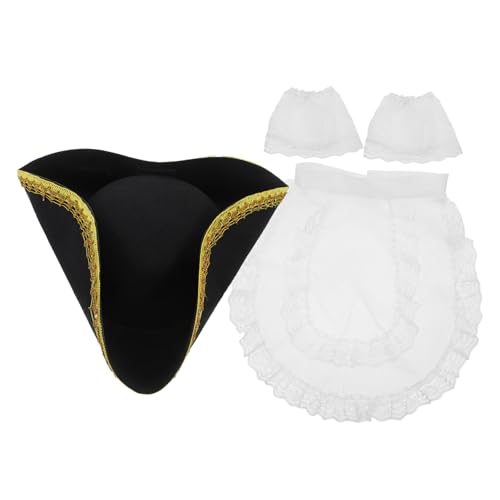 PLAFOPE Markantes Piraten-partyhut-set Karneval Cosplay-hut Spitzenlatz Und Ärmelschoner Für Damen Und Herren Festliche Outfits von PLAFOPE