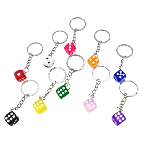 PLAFOPE 10 Stück Teiliges Buntes Würfel schlüsselanhänger Robustem Material Multifunktionaler Anhänger für Taschen und Schlüsselbund Kreative Mini dice Charms als Geschenk für Freunde und PLAFOPE 10 Stück Teiliges Buntes Würfel schlüsselanhänger Robustem Material Multifunktionaler Anhänger für Taschen und Schlüsselbund Kreative Mini dice Charms als Geschenk für Freunde und von PLAFOPE