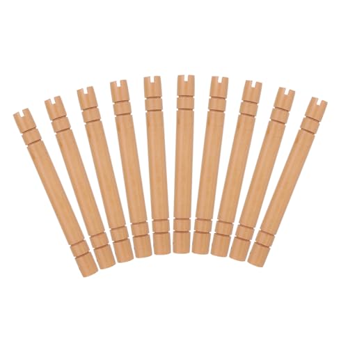 PLAFOPE 10 Stück Teiliges Chinesische Holz-fächergriffe mit Perforiertem Design für Quasten Komfortable Eleganter Runder Handhalter für DIY Tragbar und Platzsparend Traditioneller Stil von PLAFOPE