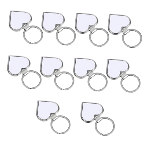 PLAFOPE 10 Stück Teiliges Herzförmiges Sublimations Metall Blanko Fotoanhänger DIY Personalisierbar Zubehör von PLAFOPE