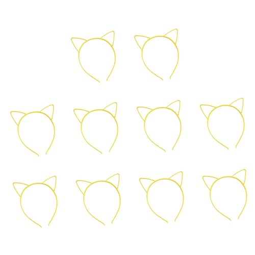 PLAFOPE 10Stücke Katzenohren Stirnband Teiliges Gelb Niedlicher Kopfschmuck für Partys Halloween Geburtstage PLAFOPE 10Stücke Katzenohren Stirnband Teiliges Gelb Niedlicher Kopfschmuck für Partys Halloween Geburtstage von PLAFOPE