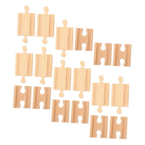PLAFOPE 18Stücke Teiliges Holzbahngleis für Erweiterungsschienen für Spielzeugzüge Zubehör für Eisenbahnszenen Fördert Kreativität und Motorik Robustes Langlebiges Material von PLAFOPE