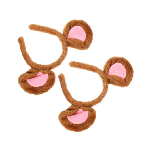 PLAFOPE 2 Stück Plüsch Mausohren Haarreif Weicher Tierkostüm Stirnband für Damen Realistische Tierohren für Karneval Halloween Bühnenauftritte und Partys Niedliches Cosplay Zubehör von PLAFOPE