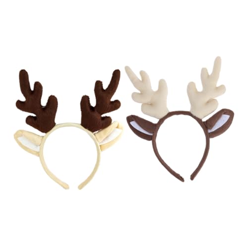 PLAFOPE 2 Stück Rentier Geweih Haarreif Weihnachts Haaraccessoires für Festliche Anlässe Dekorative Antler Headbands für Karneval Cosplay und Partys Kaffee PLAFOPE 2 Stück Rentier Geweih Haarreif Weihnachts Haaraccessoires für Festliche Anlässe Dekorative Antler Headbands für Karneval Cosplay und Partys Kaffee von PLAFOPE