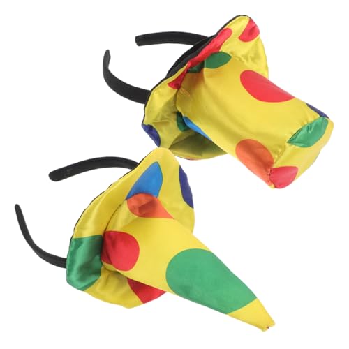 PLAFOPE 2 Stück Teiliges Clown Kostüm Haarreifen mit Spitzhut und Clownshut Faszinator Stirnband Halloween Karneval Party Kopfschmuck Festliche Kopfbedeckung von PLAFOPE