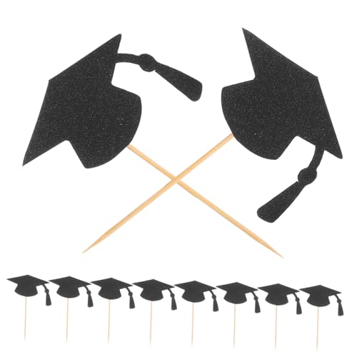 PLAFOPE 24 Stück Teiliges Abschlussfeier Cake Topper Kreative Tortendeko für Graduation Season Vielseitige Cupcake Dekoration für Schule und Party Schwarz PLAFOPE 24 Stück Teiliges Abschlussfeier Cake Topper Kreative Tortendeko für Graduation Season Vielseitige Cupcake Dekoration für Schule und Party Schwarz von PLAFOPE