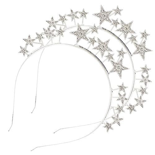 PLAFOPE 2Stücke Sternform Haarreif Glitzernde Haardekoration für Partys und Festlichkeiten Verarbeitung Silberfarben für Geburtstags PLAFOPE 2Stücke Sternform Haarreif Glitzernde Haardekoration für Partys und Festlichkeiten Verarbeitung Silberfarben für Geburtstags von PLAFOPE