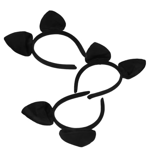 PLAFOPE 3 Stück Teiliges Damen Haarband mit Weichen Fledermausohren Leichtes Elastisches Stirnband für Kostüm Cosplay Halloween und Party Schwarzes Kopfband mit Kreativem Tierohren Design von PLAFOPE