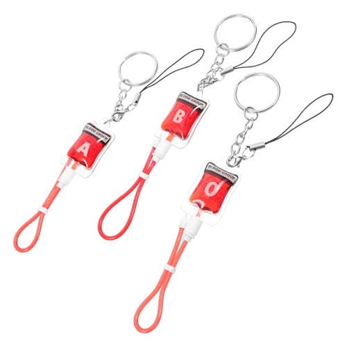 PLAFOPE 3 Stück Teiliges Halloween Schlüsselanhänger Blutgruppen Anhänger Kleine Glatte Schlüsselringe für Taschen und Handys Einzigartiges Design B Variante Zubehör für Halloween Party von PLAFOPE
